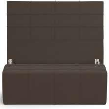Kit Cabeceira Cama Box Casal 140cm com Calçadeira Roma W01 Suede Marrom - Lyam