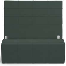Kit Cabeceira Cama Box Casal 140cm com Calçadeira Roma W01 Suede Verde Musgo - Lyam