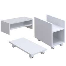 Kit Suporte Para Cpu Nobreak Guide Cyber e Suporte De Monitor Stand Lap L03 Branco - Lyam Decor