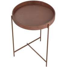 Mesa De Canto Lateral Decorativa Industrial Sala de Estar 47 cm Sintético Whisky P06 Daisy - Lyam