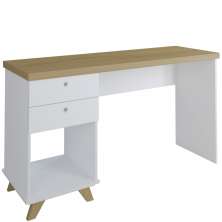 Mesa Para Escritório Home Office Escrivaninha Sky A02 Olmo Branco - Lyam Decor