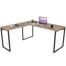 Mesa Para Escritório Home Office Estilo Industrial em L Form C01 150x150cm Carvalho - Lyam Decor