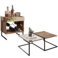 Mesa de Centro Decorativa Espelhada com Adega Industrial D01 Design Demolição - Lyam Decor