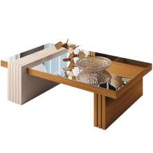 Mesa de Centro Espelhada Sala de Estar Lord B01 Cinamomo Off White - Lyam Decor