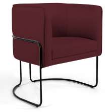 Poltrona Decorativa Fixa Base de Aço Preto Betina D02 Veludo Marsala C-278 - Lyam Decor