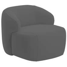 Poltrona Decorativa Fixa Orgânica Para Sala Living Barolo L06 Veludo Grafite - Lyam Decor