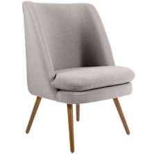Poltrona Decorativa Fixa Pés Palito Pérsia D02 Rústico Bege D-316 - Lyam Decor