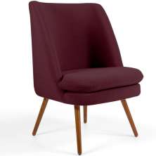 Poltrona Decorativa Fixa Pés Palito Pérsia D02 Veludo Marsala C-278 - Lyam Decor