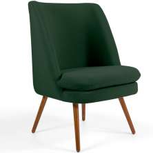 Poltrona Decorativa Fixa Pés Palito Pérsia D02 Veludo Verde C-303 - Lyam Decor