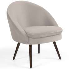 Poltrona Decorativa Fixa Pés Palito Rafa D02 Veludo Bege C-309 - Lyam Decor