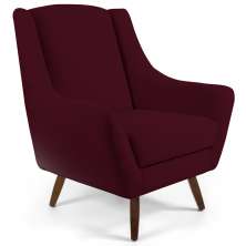 Poltrona Decorativa Fixa Pés de Madeira Juliet D02 Veludo Marsala C-278 - Lyam Decor