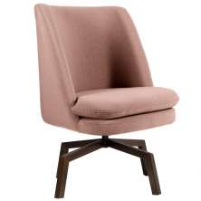 Poltrona Decorativa Giratória Base Ka Pérsia D02 Algodão Rosa C-105 - Lyam Decor