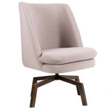 Poltrona Decorativa Giratória Base Ka Pérsia D02 Linho Bege C-107 - Lyam Decor