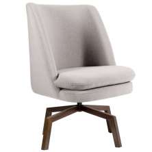 Poltrona Decorativa Giratória Base Ka Pérsia D02 Rústico Bege C-316 - Lyam Decor