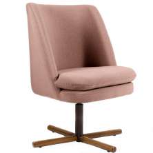 Poltrona Decorativa Giratória Base X Pérsia D02 Algodão Rosa C-105 - Lyam Decor