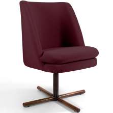 Poltrona Decorativa Giratória Base X Pérsia D02 Veludo Marsala B-278 - Lyam Decor
