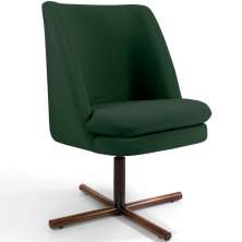 Poltrona Decorativa Giratória Base X Pérsia D02 Veludo Verde B-303  - Lyam Decor