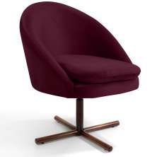 Poltrona Decorativa Giratória Base X Rafa D02 Veludo Marsala C-278 - Lyam Decor