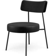 Poltrona Decorativa Para Sala De Estar Base Fixa Londres L02  Couríssimo Preto - Lyam Decor
