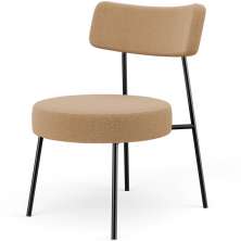 Poltrona Decorativa Para Sala De Estar Base Fixa Londres L02 Bouclê Mostarda - Lyam