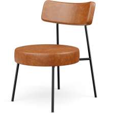 Poltrona Decorativa Para Sala De Estar Base Fixa Londres L02 Couríssimo Camel - Lyam
