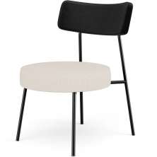 Poltrona Decorativa Para Sala De Estar Base Fixa Londres L02 Couríssimo Preto Linho Bege - Lyam