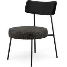 Poltrona Decorativa Para Sala De Estar Base Fixa Londres L02 Couríssimo Preto Linho Chumbo - Lyam