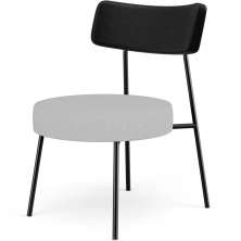 Poltrona Decorativa Para Sala De Estar Base Fixa Londres L02 Couríssimo Preto Linho Cinza - Lyam