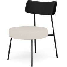 Poltrona Decorativa Para Sala De Estar Base Fixa Londres L02 Couríssimo Preto Linho Cru - Lyam