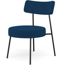 Poltrona Decorativa Para Sala De Estar Base Fixa Londres L02 Suede Azul Marinho - Lyam
