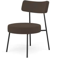 Poltrona Decorativa Para Sala De Estar Base Fixa Londres L02 Suede Marrom - Lyam