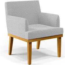 Poltrona Decorativa Para Sala De Estar Base Mel Beatriz W01 Bouclê Cinza - Lyam Decor