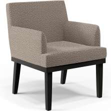 Poltrona Decorativa Para Sala De Estar Base Preto Beatriz W01 Bouclê Bege - Lyam Decor