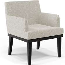Poltrona Decorativa Para Sala De Estar Base Preto Beatriz W01 Bouclê Creme - Lyam Decor
