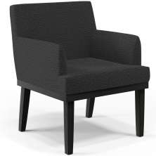 Poltrona Decorativa Para Sala De Estar Base Preto Beatriz W01 Bouclê Preto - Lyam Decor