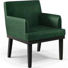Poltrona Decorativa Para Sala De Estar Base Preto Beatriz W01 Facto Verde Musgo - Lyam Decor
