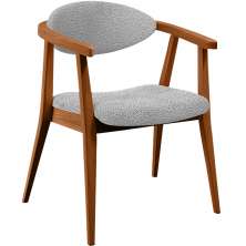 Poltrona Decorativa Para Sala De Estar E Recepção Cecília L02 Bouclê Cinza - Lyam Decor