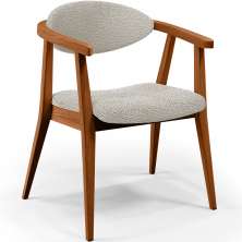 Poltrona Decorativa Para Sala De Estar E Recepção Cecília L02 Bouclê Creme - Lyam Decor