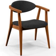 Poltrona Decorativa Para Sala De Estar E Recepção Cecília L02 Bouclê Preto - Lyam Decor