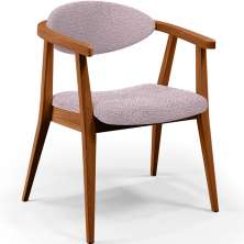 Poltrona Decorativa Para Sala De Estar E Recepção Cecília L02 Bouclê Rosê - Lyam Decor