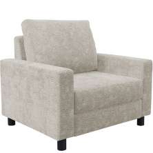 Poltrona Decorativa Para Sala De Estar E Recepção Malta L02 Bouclê Creme - Lyam Decor