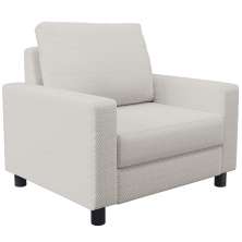 Poltrona Decorativa Para Sala De Estar E Recepção Malta L02 Bouclê Cru - Lyam Decor