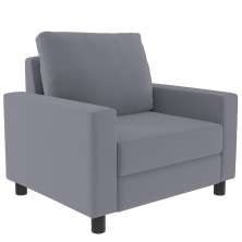 Poltrona Decorativa Para Sala De Estar E Recepção Malta L02 Suede Cinza - Lyam Decor