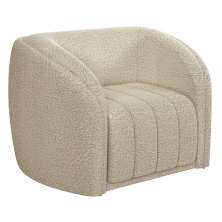 Poltrona Decorativa Para Sala De Estar Lazio M03 Bouclê Bege - Lyam Decor