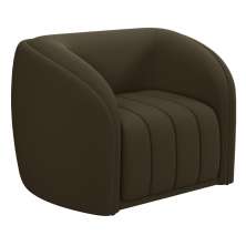 Poltrona Decorativa Para Sala De Estar Lazio M03 Veludo Marrom - Lyam Decor