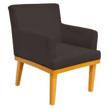 Poltrona Decorativa Para Sala de Estar Base Mel Beatriz W01 Corano Marrom - Lyam Decor