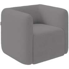 Poltrona Decorativa Para Sala de Estar Fixa Living Peônia K01 Bouclê Cinza - Lyam Decor