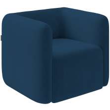Poltrona Decorativa Para Sala de Estar Fixa Living Peônia K01 Veludo Azul Marinho - Lyam Decor