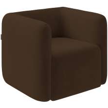 Poltrona Decorativa Para Sala de Estar Fixa Living Peônia K01 Veludo Marrom - Lyam Decor