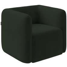 Poltrona Decorativa Para Sala de Estar Fixa Living Peônia K01 Veludo Verde - Lyam Decor